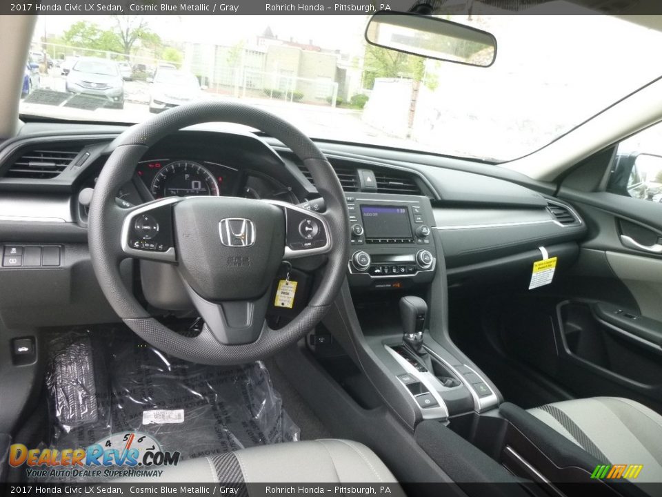 2017 Honda Civic LX Sedan Cosmic Blue Metallic / Gray Photo #8