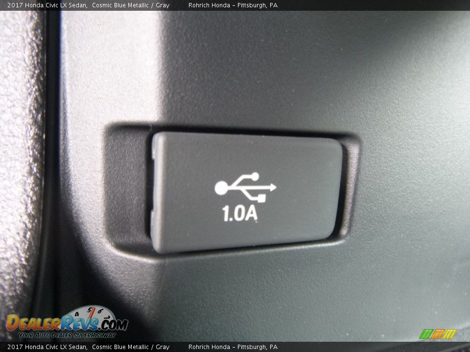 2017 Honda Civic LX Sedan Cosmic Blue Metallic / Gray Photo #13