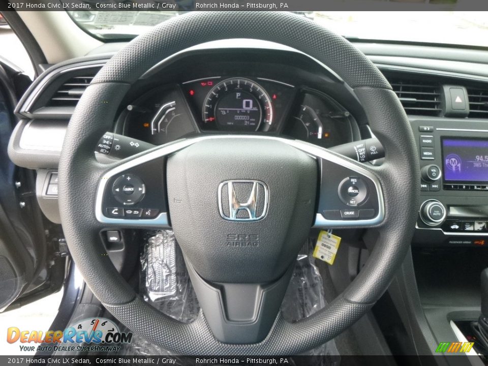 2017 Honda Civic LX Sedan Cosmic Blue Metallic / Gray Photo #15