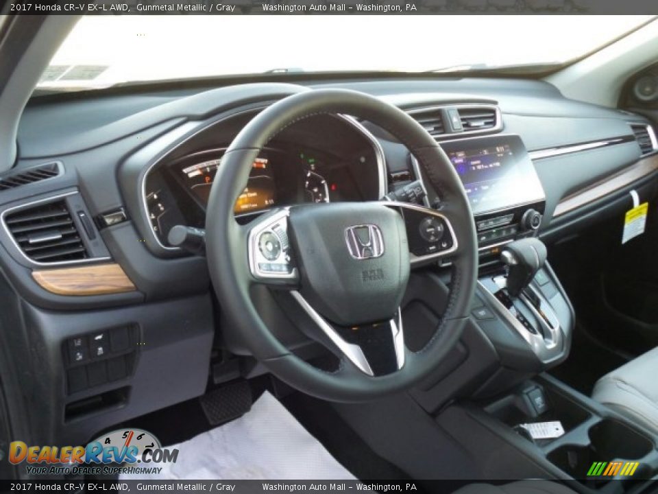 2017 Honda CR-V EX-L AWD Gunmetal Metallic / Gray Photo #9