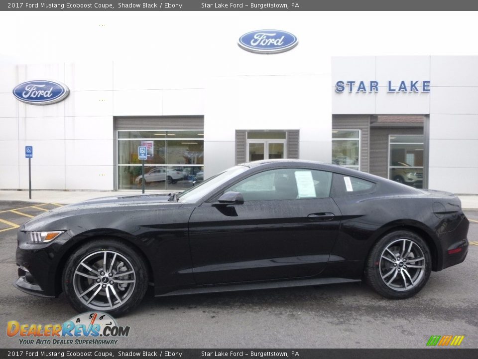 2017 Ford Mustang Ecoboost Coupe Shadow Black / Ebony Photo #1