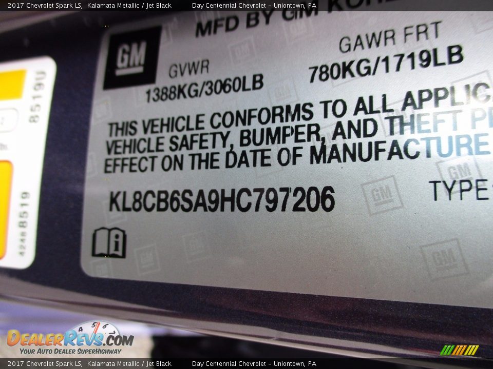 2017 Chevrolet Spark LS Kalamata Metallic / Jet Black Photo #19