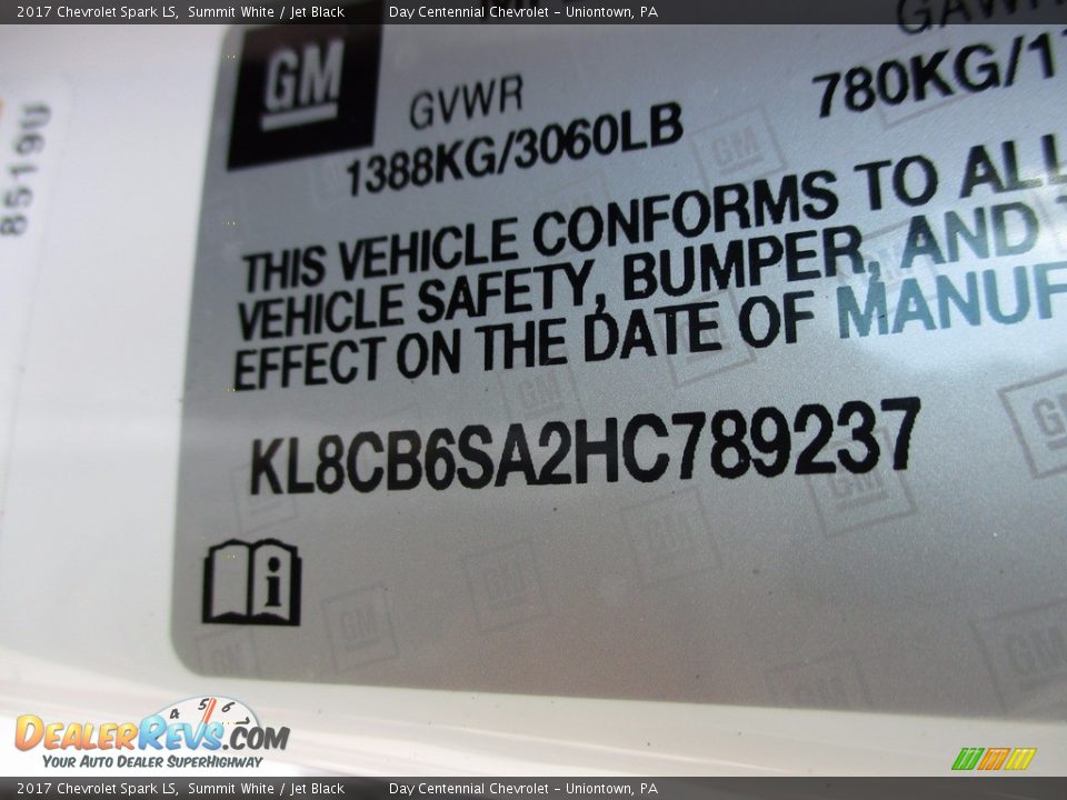 2017 Chevrolet Spark LS Summit White / Jet Black Photo #19