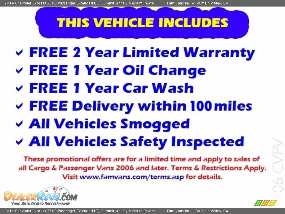 Dealer Info of 2014 Chevrolet Express 3500 Passenger Extended LT Photo #2