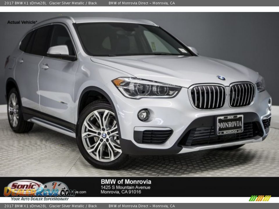 2017 BMW X1 sDrive28i Glacier Silver Metallic / Black Photo #1