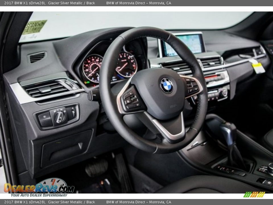 2017 BMW X1 sDrive28i Glacier Silver Metallic / Black Photo #5