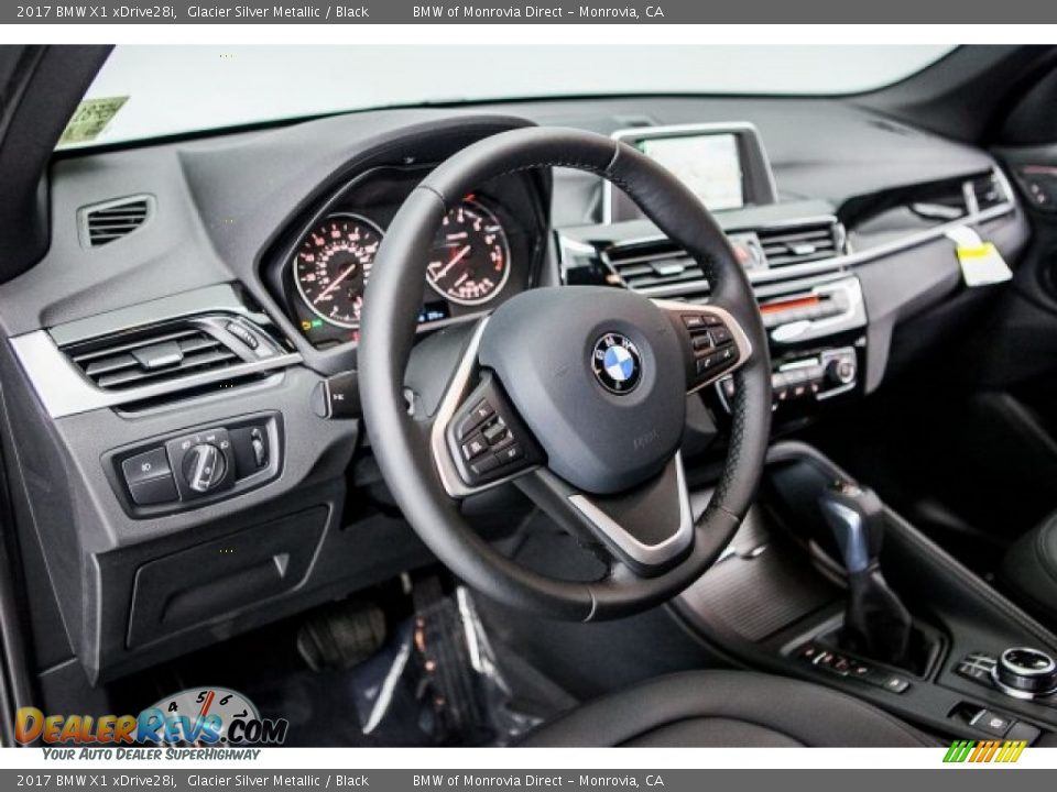 2017 BMW X1 xDrive28i Glacier Silver Metallic / Black Photo #6
