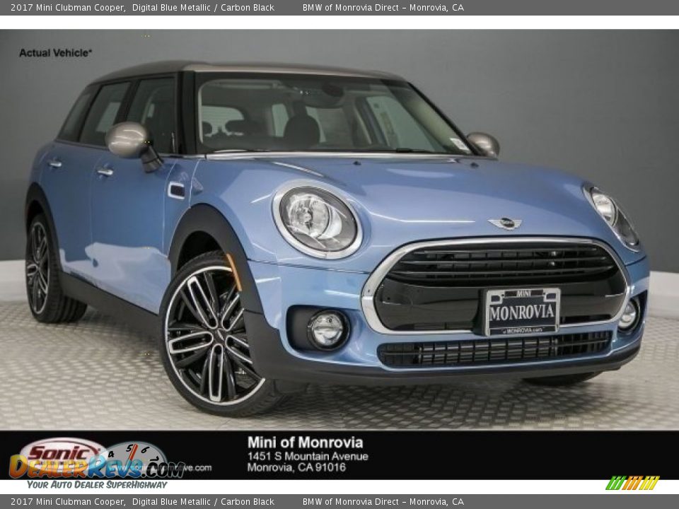 2017 Mini Clubman Cooper Digital Blue Metallic / Carbon Black Photo #1