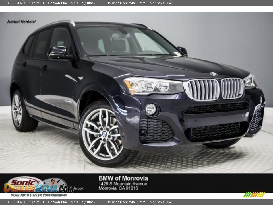 2017 BMW X3 sDrive28i Carbon Black Metallic / Black Photo #1