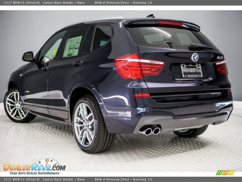 2017 BMW X3 sDrive28i Carbon Black Metallic / Black Photo #3