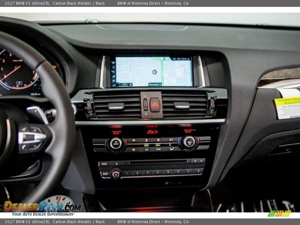 2017 BMW X3 sDrive28i Carbon Black Metallic / Black Photo #6