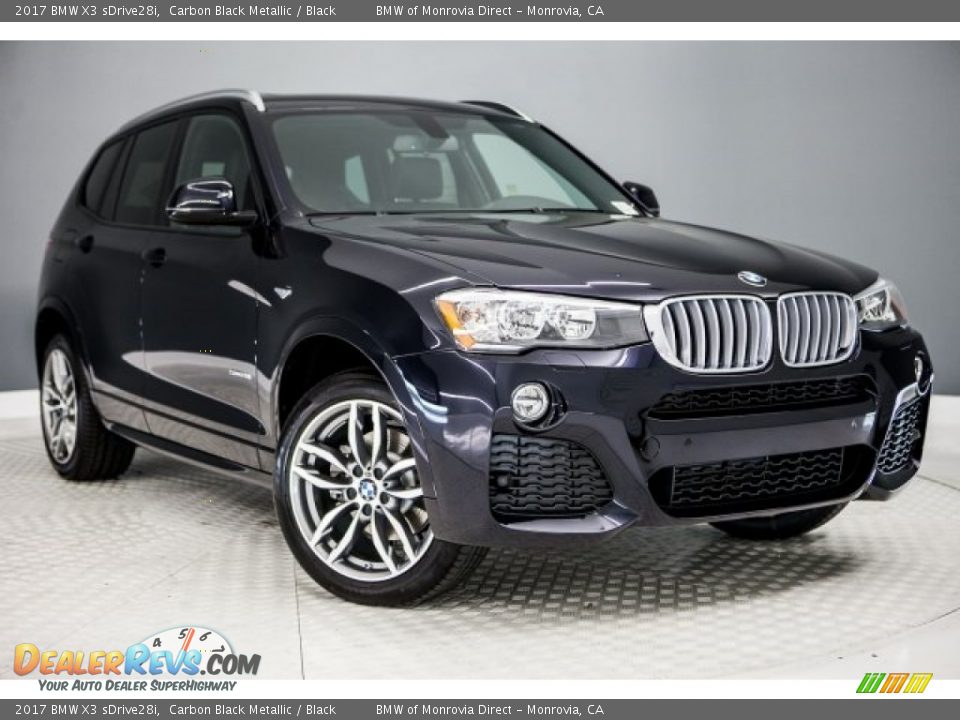 2017 BMW X3 sDrive28i Carbon Black Metallic / Black Photo #12
