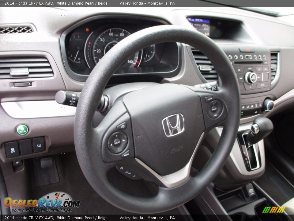 2014 Honda CR-V EX AWD White Diamond Pearl / Beige Photo #14
