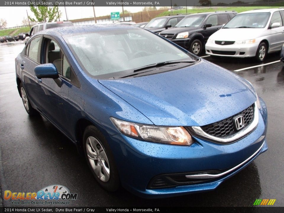 2014 Honda Civic LX Sedan Dyno Blue Pearl / Gray Photo #7