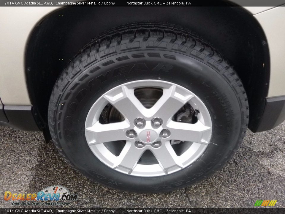 2014 GMC Acadia SLE AWD Champagne Silver Metallic / Ebony Photo #14