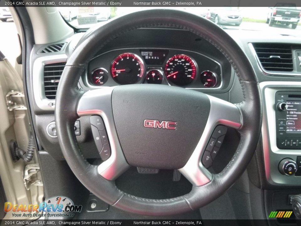 2014 GMC Acadia SLE AWD Champagne Silver Metallic / Ebony Photo #25