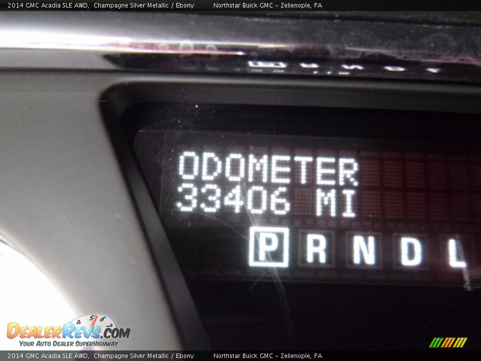 2014 GMC Acadia SLE AWD Champagne Silver Metallic / Ebony Photo #30