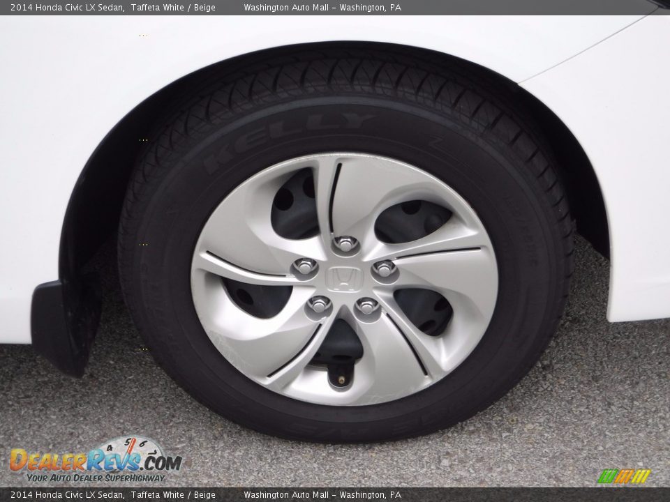 2014 Honda Civic LX Sedan Taffeta White / Beige Photo #3