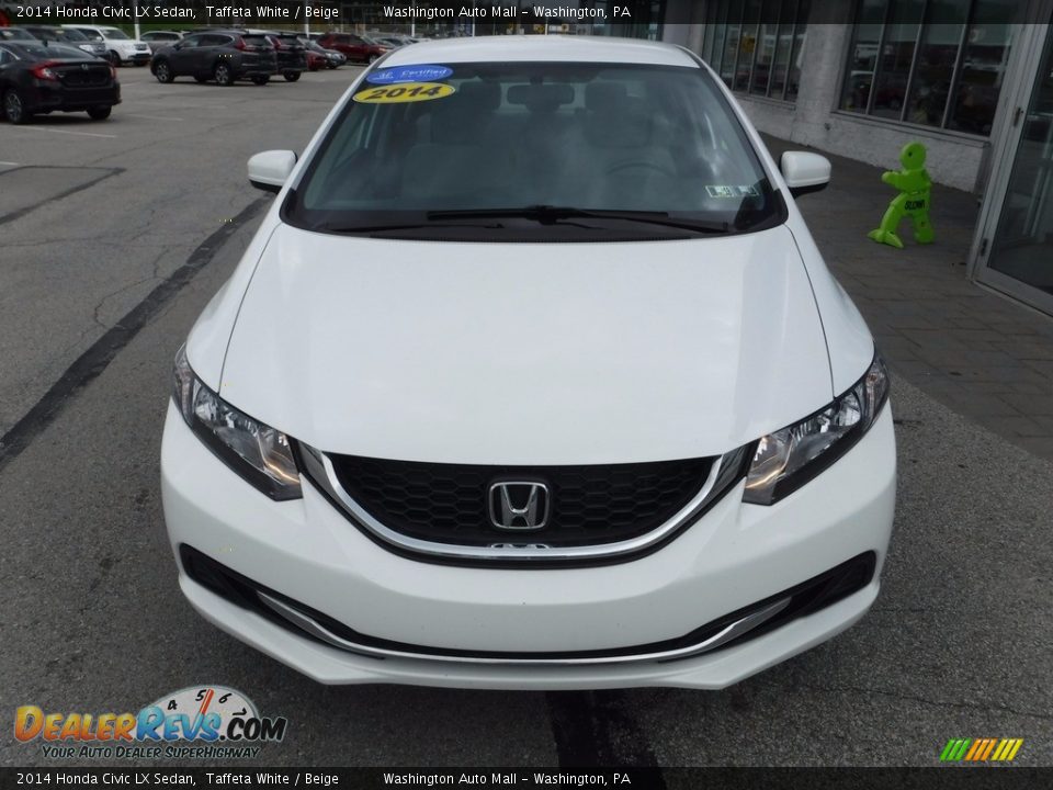 2014 Honda Civic LX Sedan Taffeta White / Beige Photo #4