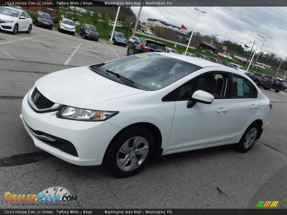 2014 Honda Civic LX Sedan Taffeta White / Beige Photo #5