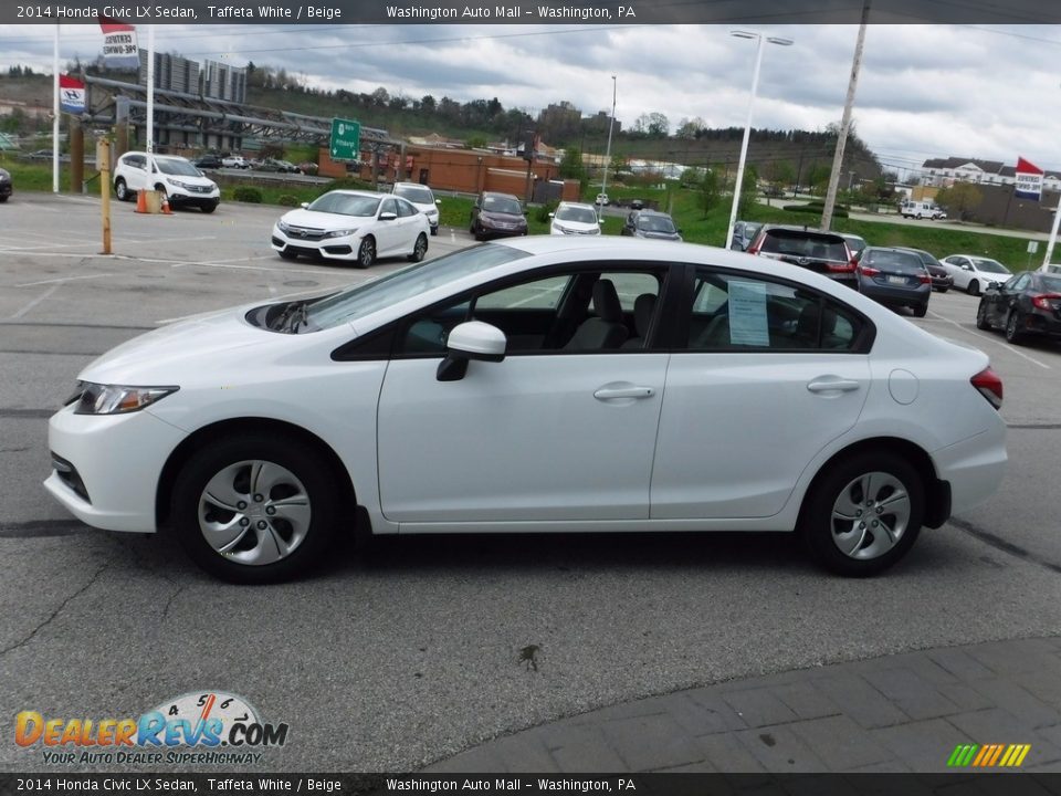 2014 Honda Civic LX Sedan Taffeta White / Beige Photo #6