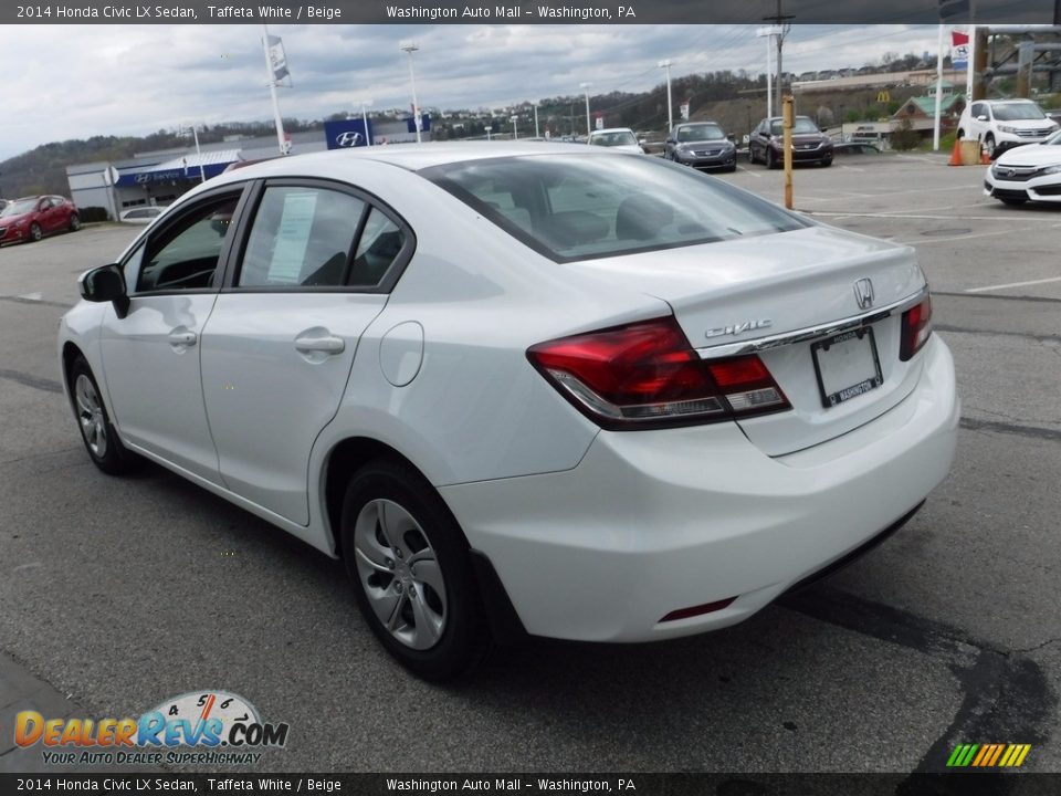 2014 Honda Civic LX Sedan Taffeta White / Beige Photo #7