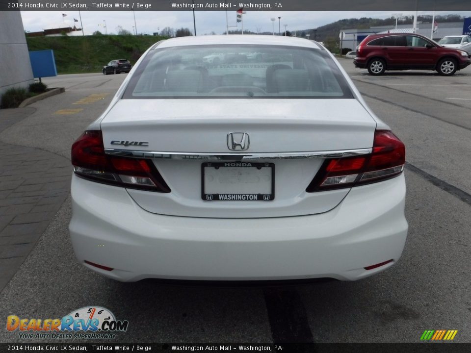 2014 Honda Civic LX Sedan Taffeta White / Beige Photo #8