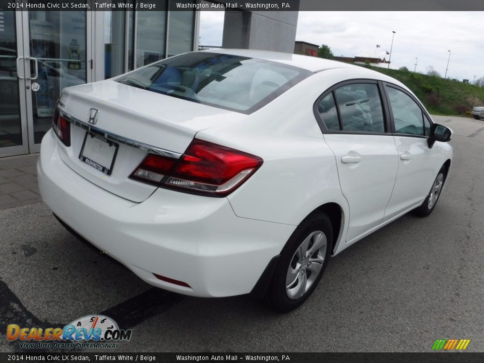 2014 Honda Civic LX Sedan Taffeta White / Beige Photo #9