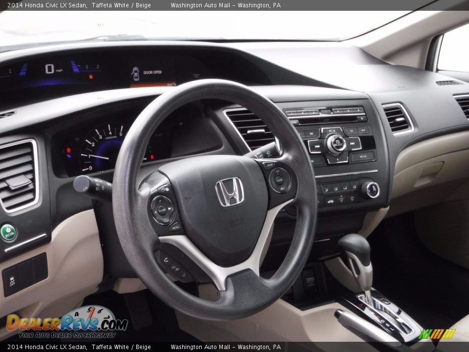 2014 Honda Civic LX Sedan Taffeta White / Beige Photo #10