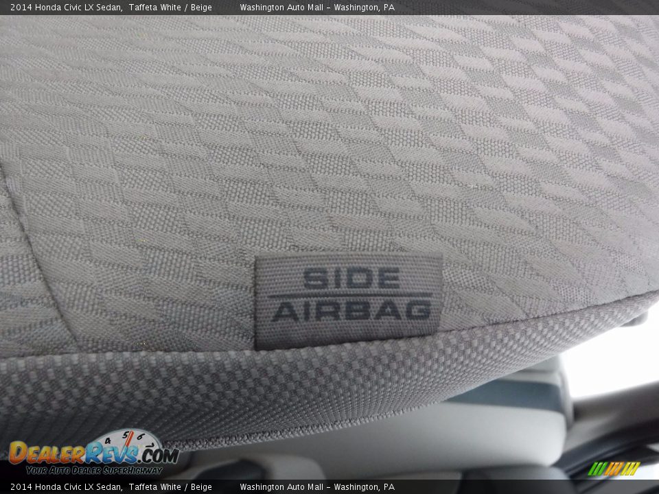 2014 Honda Civic LX Sedan Taffeta White / Beige Photo #12