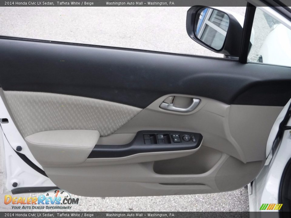 2014 Honda Civic LX Sedan Taffeta White / Beige Photo #13