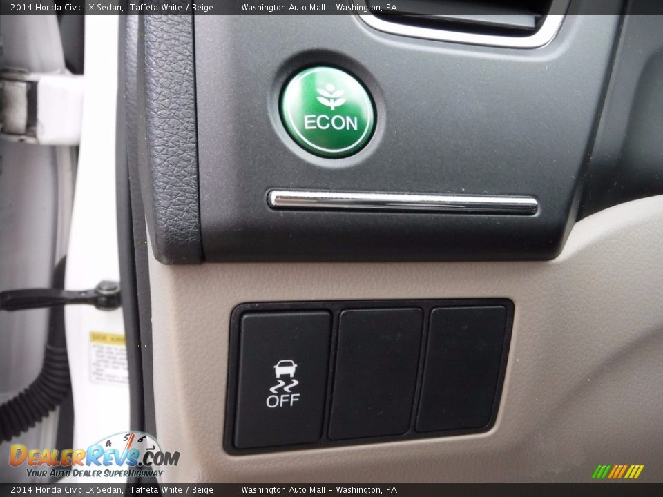 2014 Honda Civic LX Sedan Taffeta White / Beige Photo #14