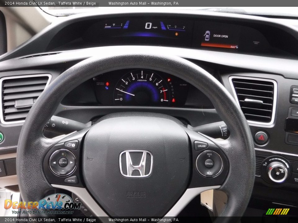 2014 Honda Civic LX Sedan Taffeta White / Beige Photo #18