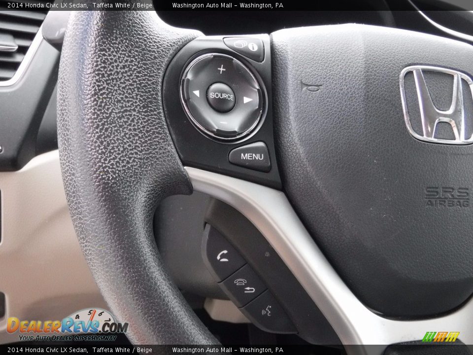 2014 Honda Civic LX Sedan Taffeta White / Beige Photo #19