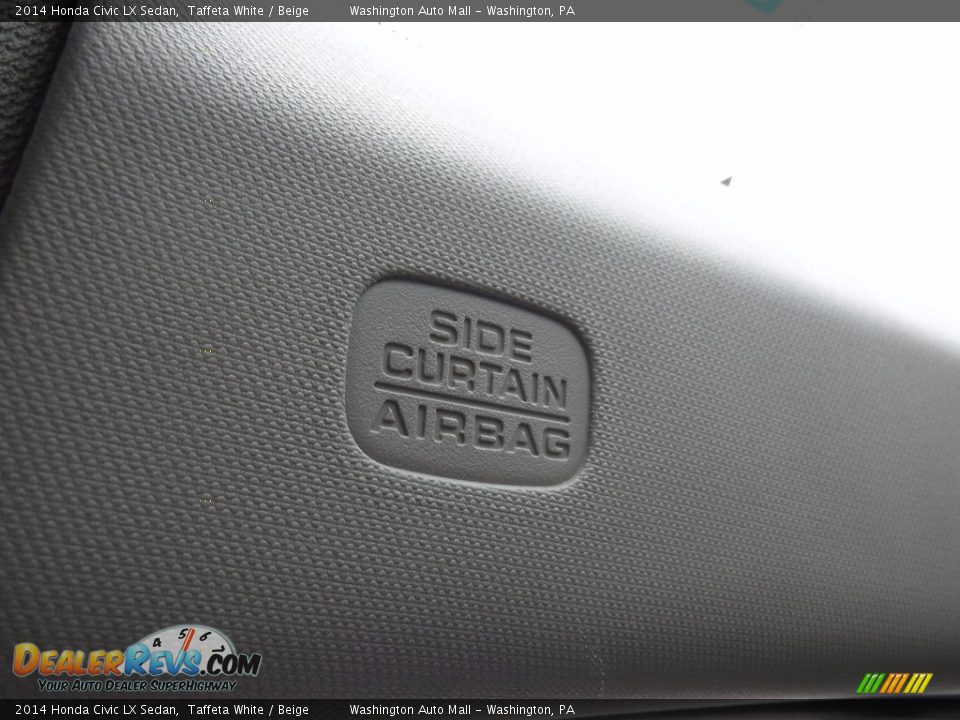 2014 Honda Civic LX Sedan Taffeta White / Beige Photo #20