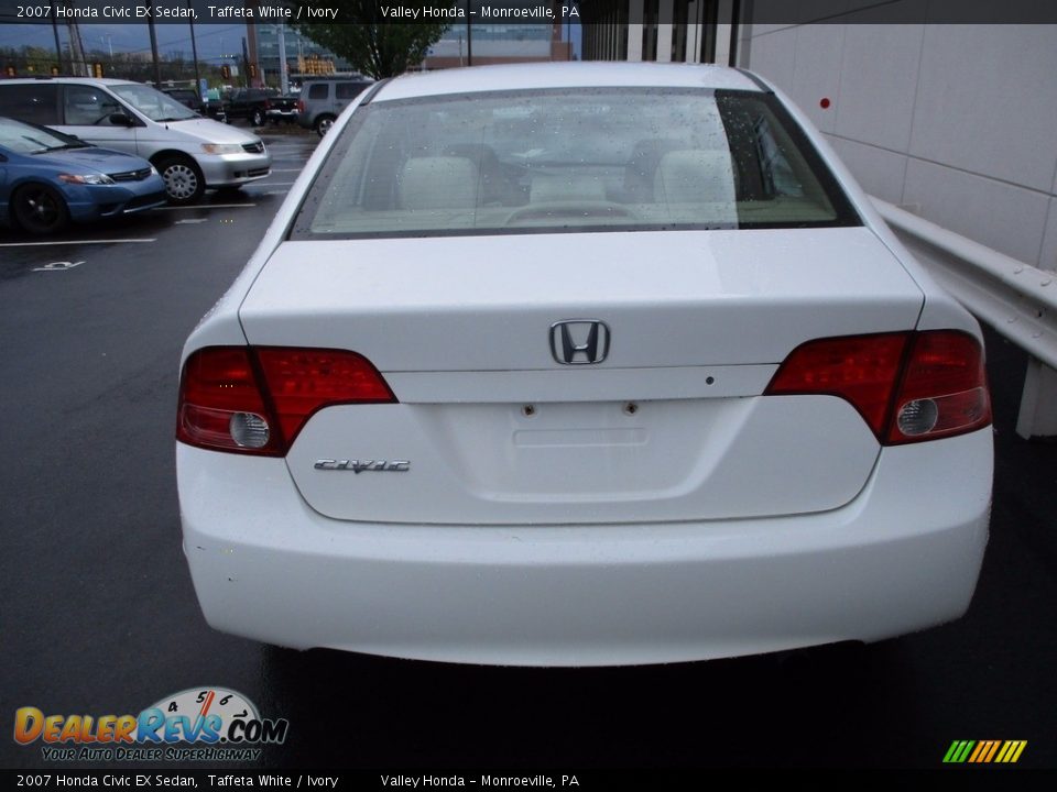 2007 Honda Civic EX Sedan Taffeta White / Ivory Photo #5