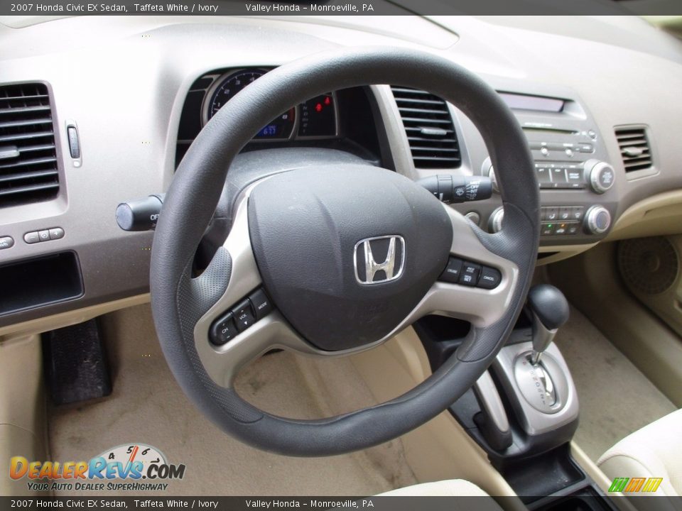 2007 Honda Civic EX Sedan Taffeta White / Ivory Photo #14
