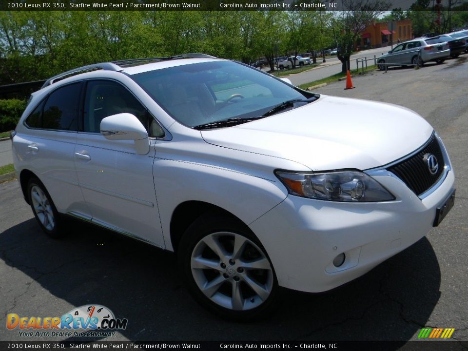 2010 Lexus RX 350 Starfire White Pearl / Parchment/Brown Walnut Photo #3