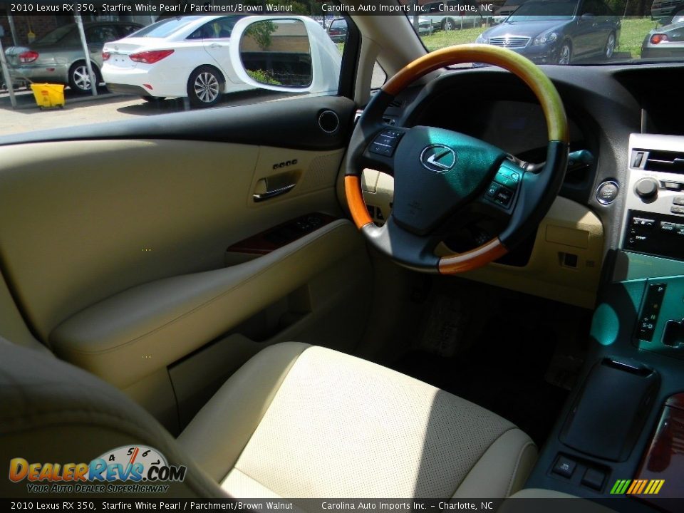 2010 Lexus RX 350 Starfire White Pearl / Parchment/Brown Walnut Photo #12
