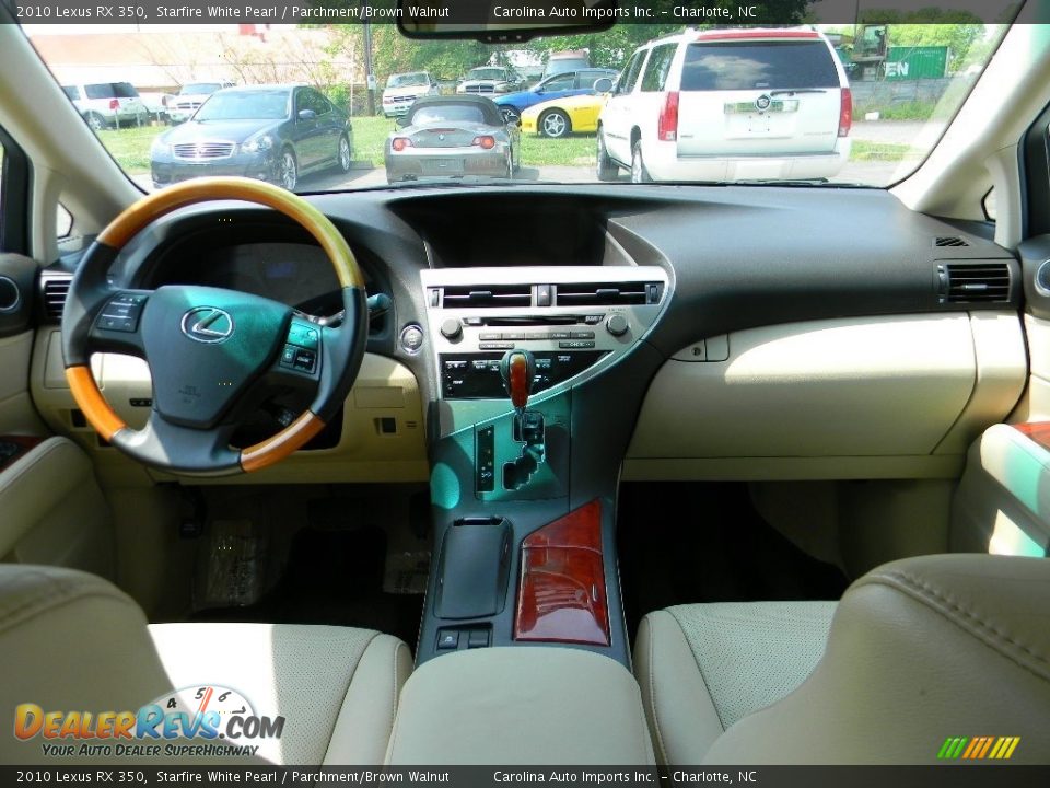 2010 Lexus RX 350 Starfire White Pearl / Parchment/Brown Walnut Photo #13