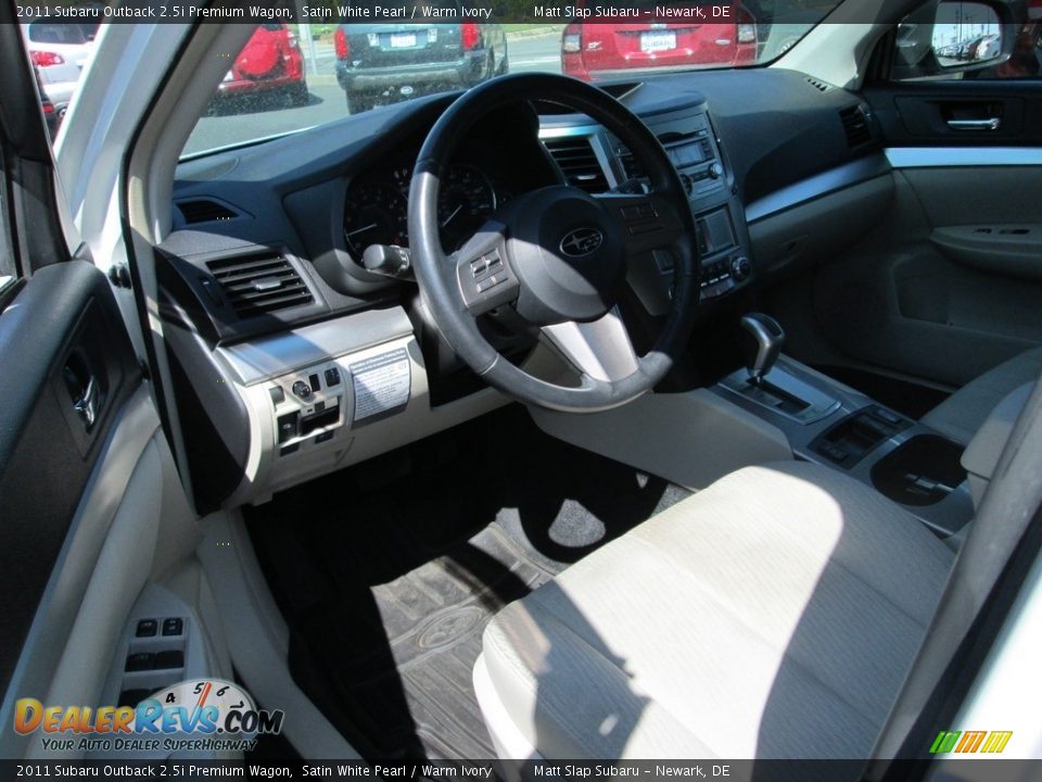 2011 Subaru Outback 2.5i Premium Wagon Satin White Pearl / Warm Ivory Photo #11