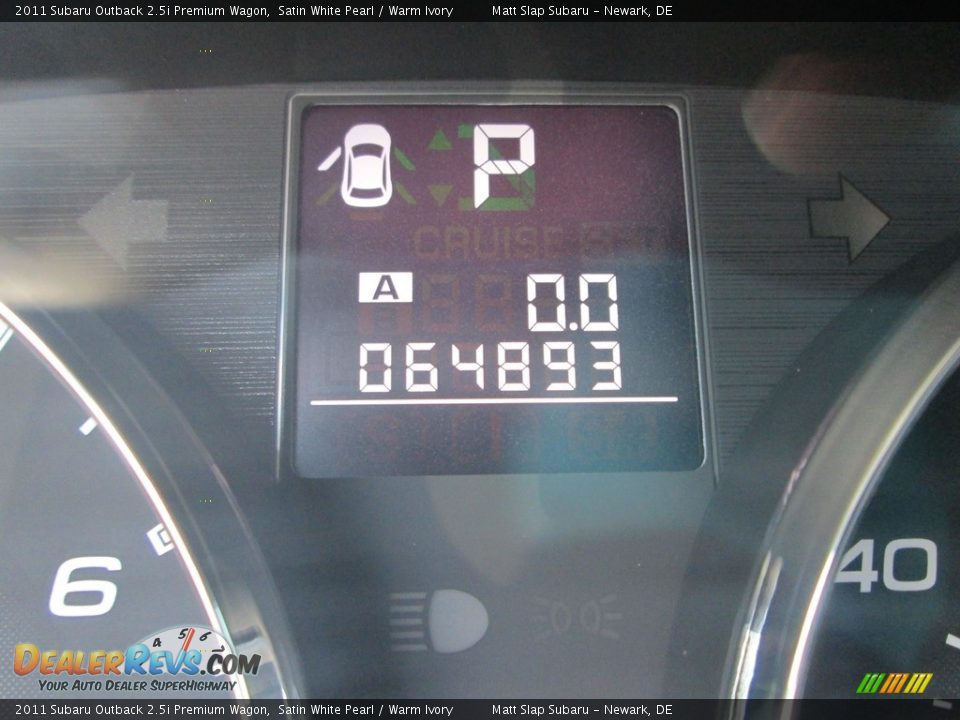 2011 Subaru Outback 2.5i Premium Wagon Satin White Pearl / Warm Ivory Photo #27