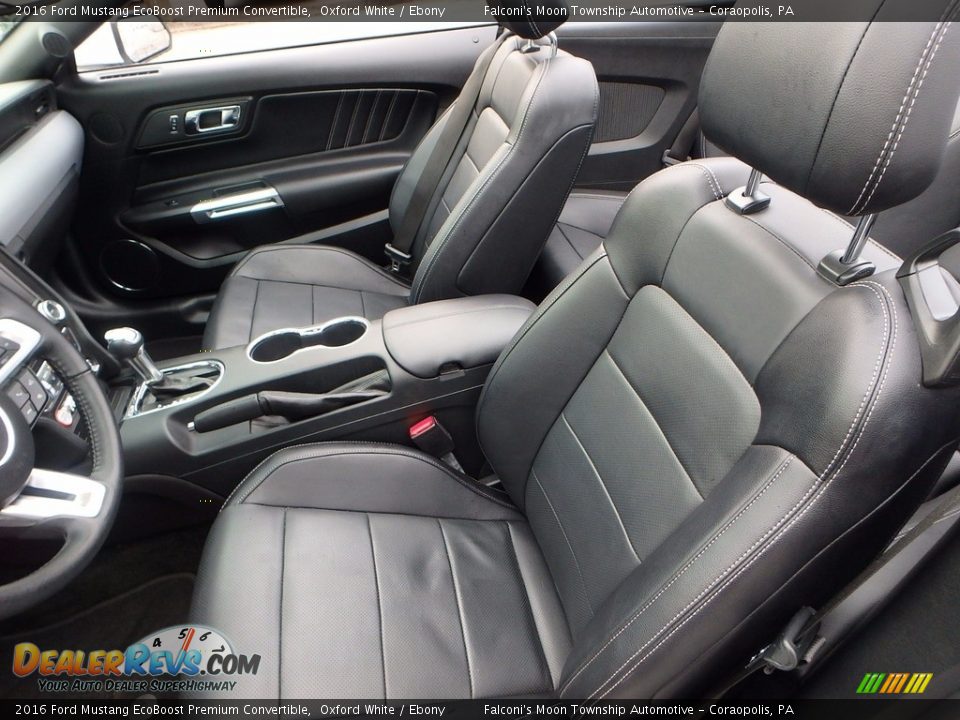Front Seat of 2016 Ford Mustang EcoBoost Premium Convertible Photo #16
