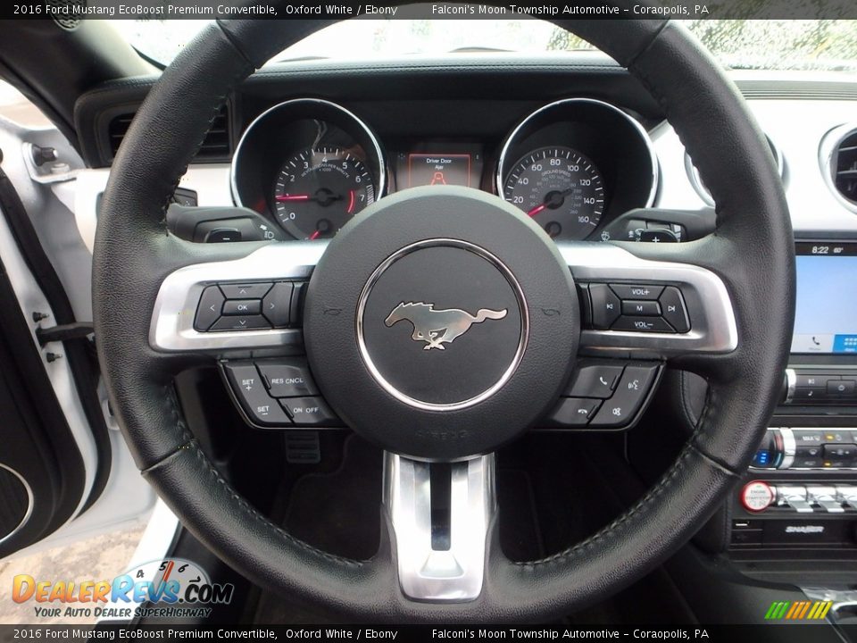 2016 Ford Mustang EcoBoost Premium Convertible Steering Wheel Photo #21