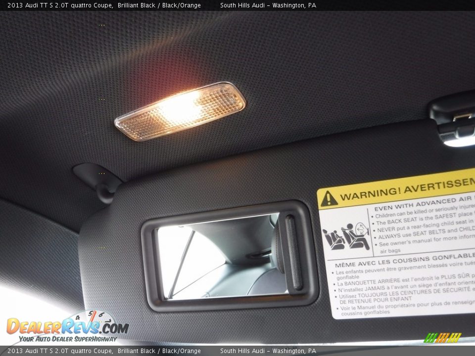2013 Audi TT S 2.0T quattro Coupe Brilliant Black / Black/Orange Photo #31