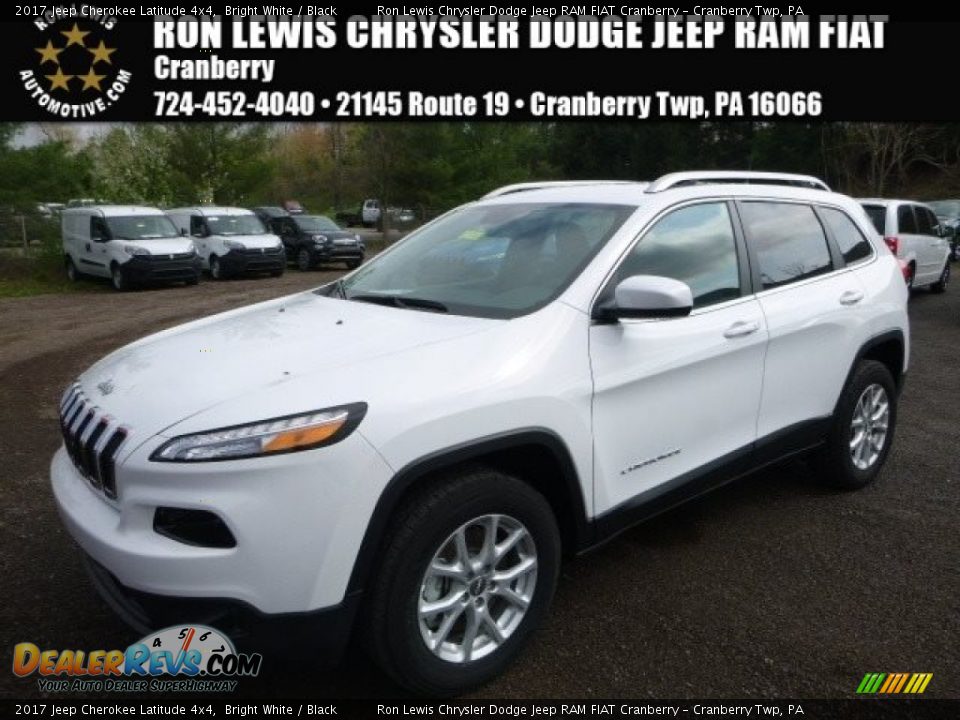 2017 Jeep Cherokee Latitude 4x4 Bright White / Black Photo #1
