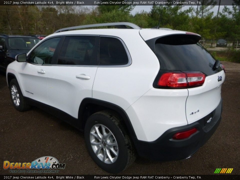 2017 Jeep Cherokee Latitude 4x4 Bright White / Black Photo #4