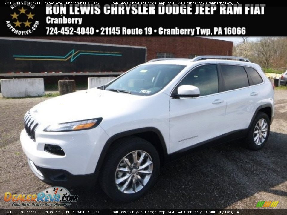 2017 Jeep Cherokee Limited 4x4 Bright White / Black Photo #1