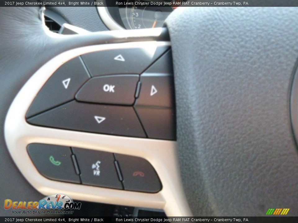 2017 Jeep Cherokee Limited 4x4 Bright White / Black Photo #20