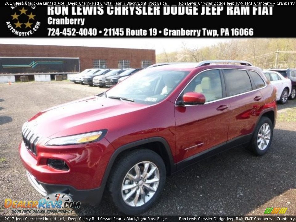 2017 Jeep Cherokee Limited 4x4 Deep Cherry Red Crystal Pearl / Black/Light Frost Beige Photo #1
